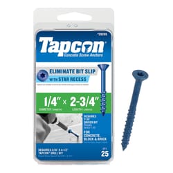 Tapcon 1/4 in. in. X 2-3/4 in. L Star Flat Head High/Low Concrete Screws