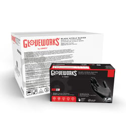 Gloveworks Nitrile Disposable Gloves Small Black Powder Free 100 pk