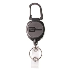 Lucky Line Key Bak Kevlar/Plastic Black badge clip split ring Key Reel