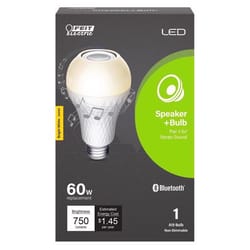 Feit LED Smart A19 E26 (Medium) LED Speaker Bulb Bright White 60 Watt Equivalence 1 pk