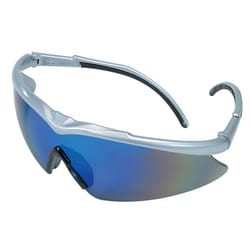 Safety Works Anti-Fog Semi-Rimless Safety Glasses Blue Mirror Lens Gray Frame 1 pc