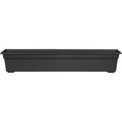 Novelty 6.4 in. H X 35.8 in. W X 8 in. D Plastic Countryside Flowerbox Flower Box Black