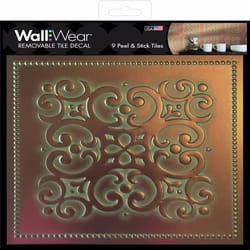 WallWear .01 in. H X 8 in. W X 8 in. L Patina Copper Metal/Plastic Wall Tile