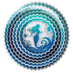 Spinfinity Designs Multi-color Stainless Steel 12 in. Mermaid Large Outdoor Spinner