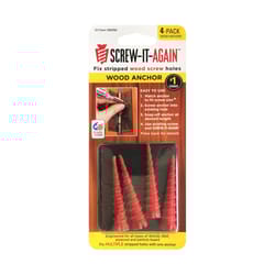 Screw-it-Again 1/4 in. D X 1 in. L Polypropylene Hex Head Wood Anchor 4 pk