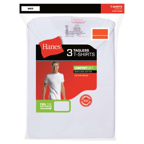 Hanes Ultimate Tall Man Cotton Crewneck T-Shirt Pack - White, 4 pk