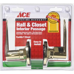 Ace Straight Polished Brass Passage Lockset 1-3/4 in.