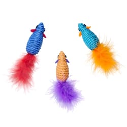 Boss Pet Pet Park Blvd Multicolored Woven Paracord Sisal Mice Cat Toy 3 pk