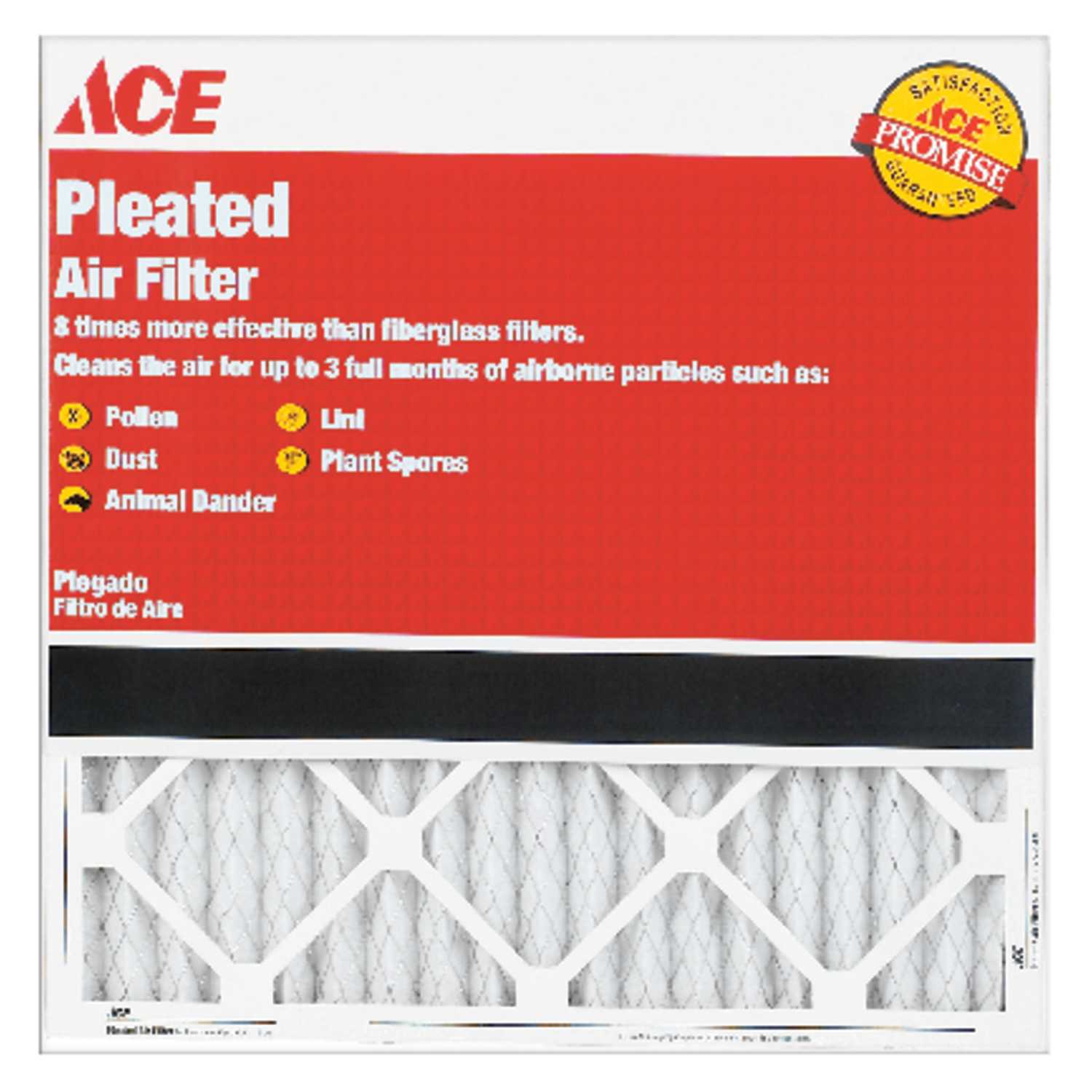 Ace 16 in. W x 25 in. H x 1 in. D Pleated Pleated Air Filter Ace Hardware