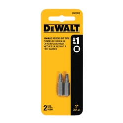 DeWalt Square Recess #1 X 1 in. L Screwdriver Bit Heat-Treated Steel 2 pc