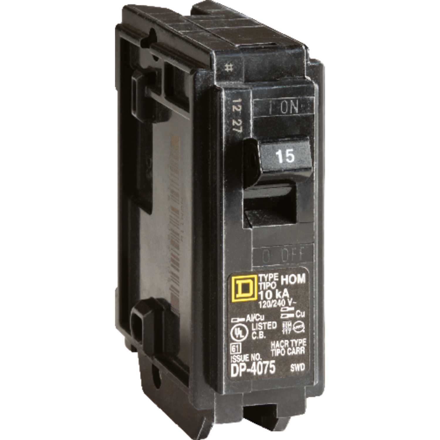 Square D HomeLine 15 amps Plug In Single Pole Circuit Breaker Ace