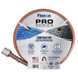 Flexon Pro Series 3/4 in. D X 100 ft. L Heavy Duty Contractor Grade Garden Hose