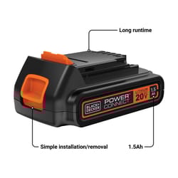 Black+Decker 20V MAX LBXR20 1.5 Ah Lithium-Ion Battery 1 pc
