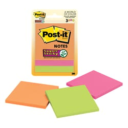 Post-it 3 in. W X 3 in. L Assorted Sticky Notes 3 pad