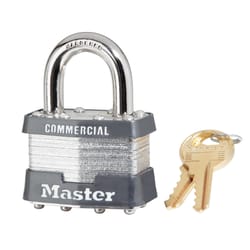 Master Lock 1KA 1-5/16 in. H X 1-3/4 in. W X 7/8 in. L Steel 4-Pin Cylinder Padlock Keyed Alike