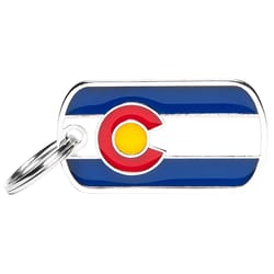 MyFamily Blue Colorado Flag Aluminum Dog Pet Tags Medium