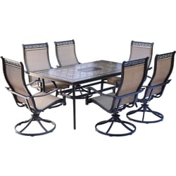 Hanover Monaco 7 pc Bronze Aluminum Swivel Patio Set