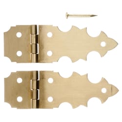 Ace 5/8 in. W X 1-7/8 in. L Brass Decorative Hinge 2 pk