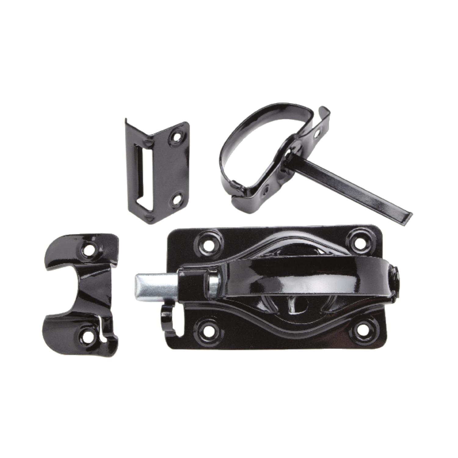 UPC 762532001022 product image for Whitcomb Satin Black Steel Barn Door Latch | upcitemdb.com