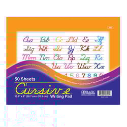Bazic Products 8 in. W X 10-1/2 in. L Cursive Writing Pad 50 sheet