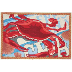 Homefires 22 in. W X 34 in. L Multi-Color Fresh Catch Crab Polyester Accent Rug