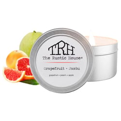 The Rustic House Silver Grapefruit/Jambu Scent Travel Candle 4 oz