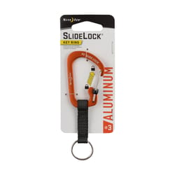 Nite Ize SlideLock 2.2 in. D Aluminum Orange Carabiner Key Ring