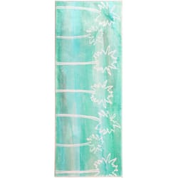 Olivia's Home 21 in. W X 54 in. L Blue/White Miami Beach Polyester Accent Rug