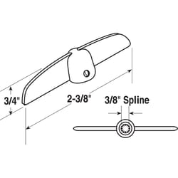 Prime-Line 2.4 in. L Painted Bronze Zinc Universal Casement Tee Handles 2 pk