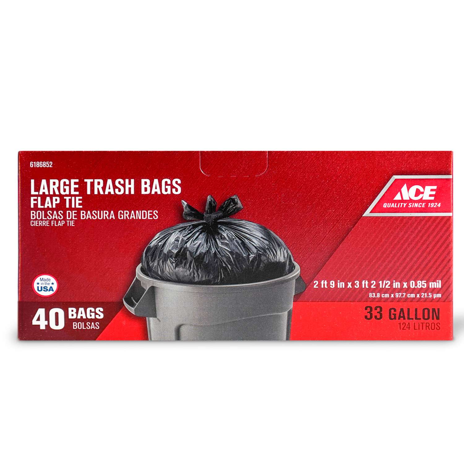Ace 33 Gal Trash Bags Flap Tie 40 Pk Ace Hardware