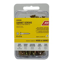 Ace No. 9 X 3 in. L Star Yellow Zinc-Plated Cabinet Screws 50 pk