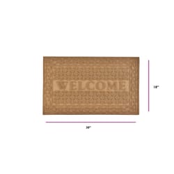 Superio Brand 18 in. W X 30 in. L Natural Lattice Coir/Rubber Door Mat