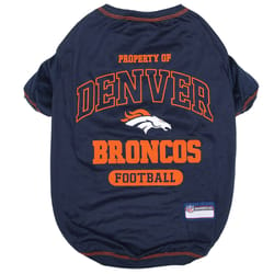 Pets First Blue Denver Broncos Dog T-Shirt Medium