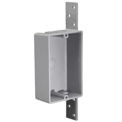 EZ Box Shallow Bracketed PVC Electrical Box 1 Gang 8.0 Cu In 2-3/8"X3-1/2"X1-1/4" 1 Gang