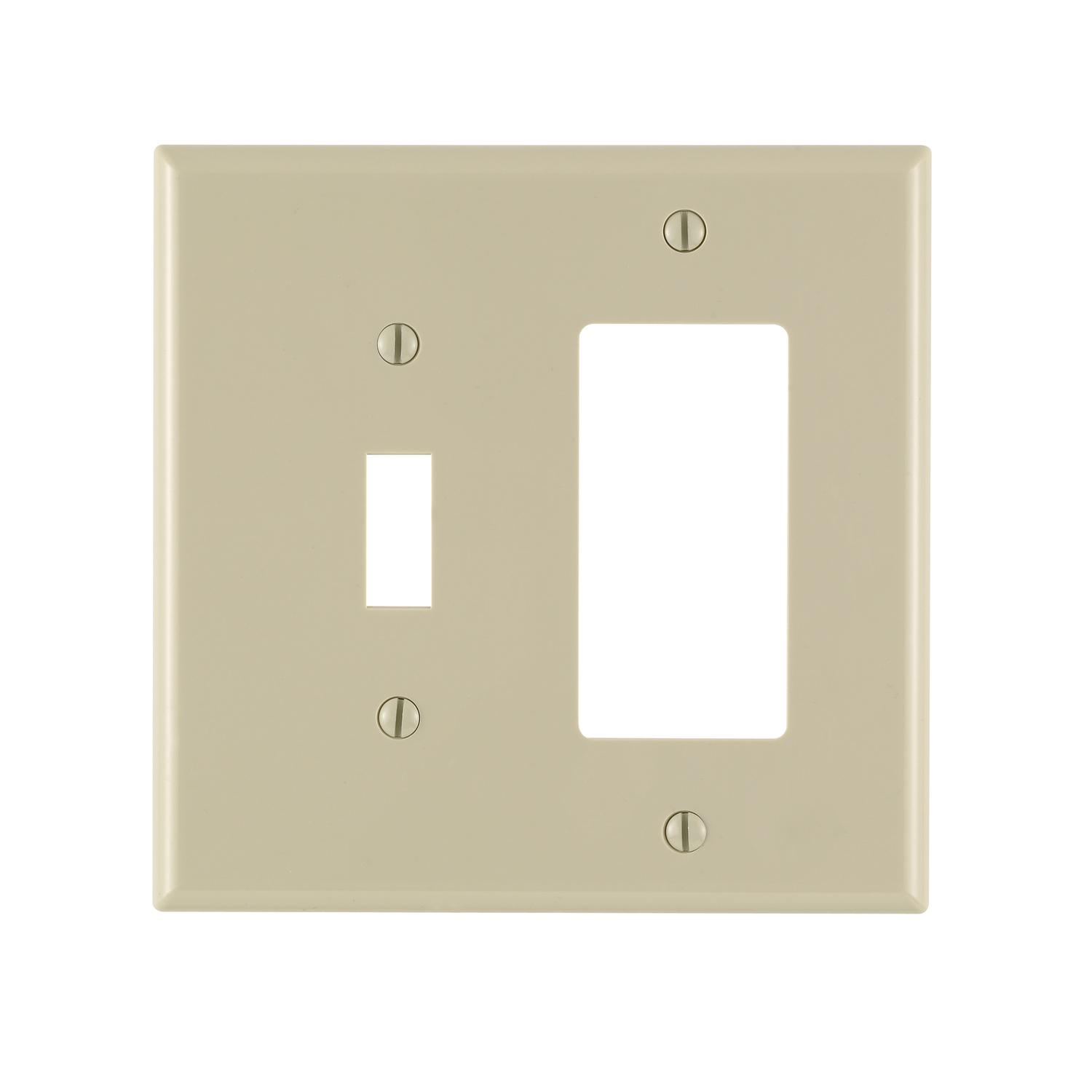 Photos - Household Switch Leviton Midway Ivory 2 gang Thermoplastic Nylon Decorator/Toggle Wall Plat 