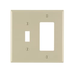 Leviton Midway Ivory 2 gang Thermoplastic Nylon Decorator/Toggle Wall Plate 1 pk