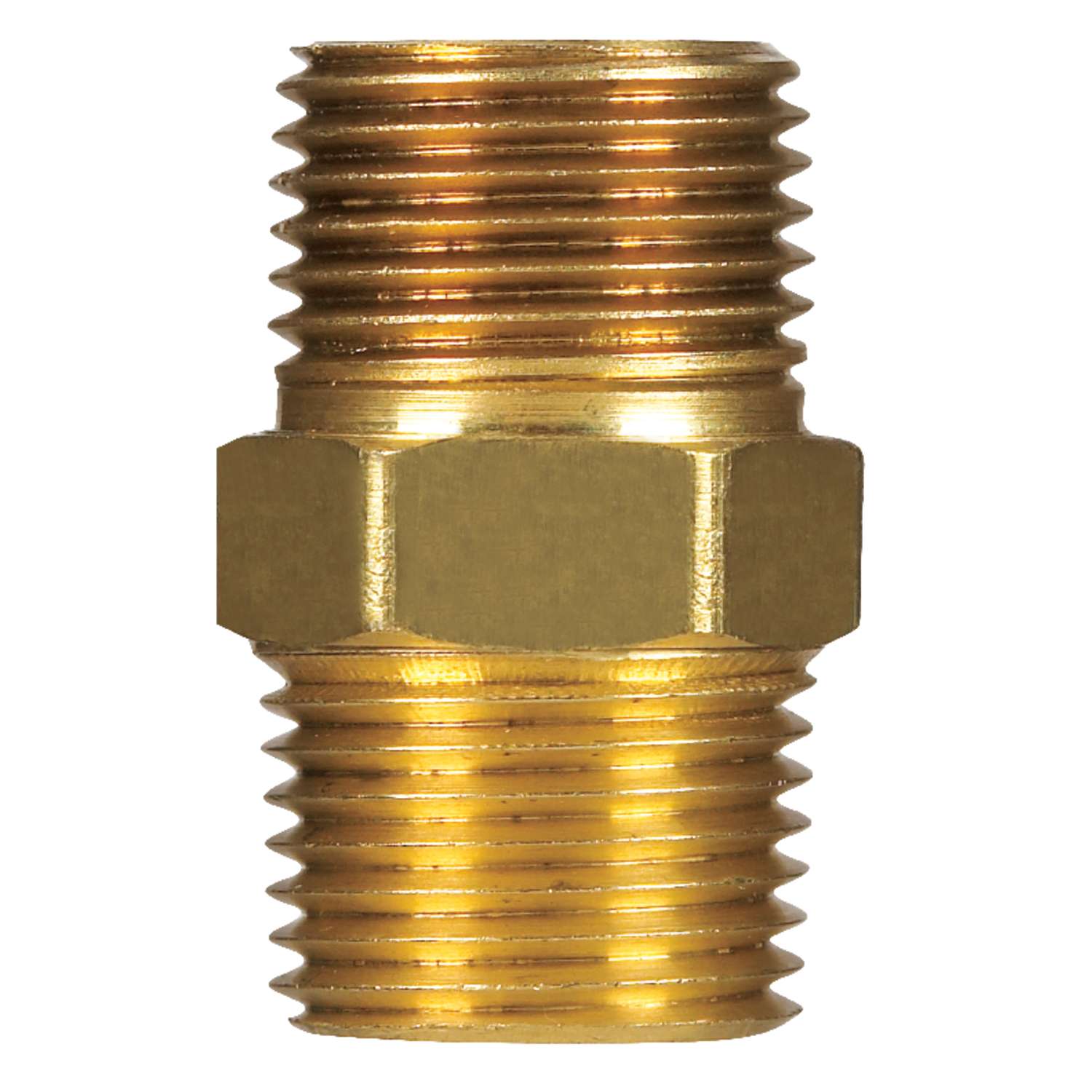 JMF 3/8 in. MPT T Yellow Brass Hex Nipple Ace Hardware