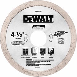 DeWalt HP 4-1/2 in. D X 5/8 in. Diamond Continuous Rim Tile Blade 1 pk