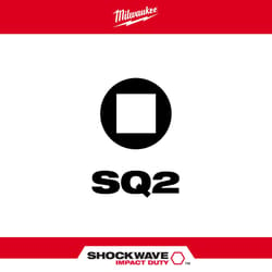 Milwaukee Shockwave Square #2 X 2 in. L Screwdriver Bit Steel 1 pc