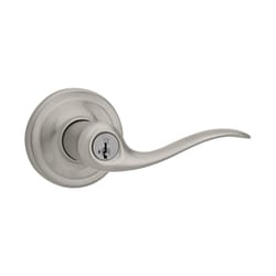 Kwikset SmartKey Tustin Satin Nickel Entry Door Knob KW1 1-3/4 in.