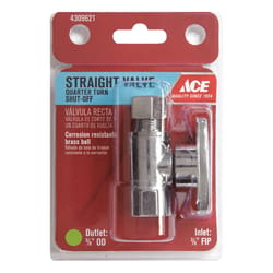 Ace FIP Compression Brass Straight Stop Valve