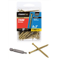 HILLMAN Power Pro No. 8 X 3 in. L Star Coarse Trim Screws 50 pk