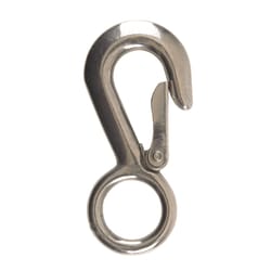 Campbell 1-1/8 in. D X 4-22/32 in. L Polished Stainless Steel Snap Hook 400 lb