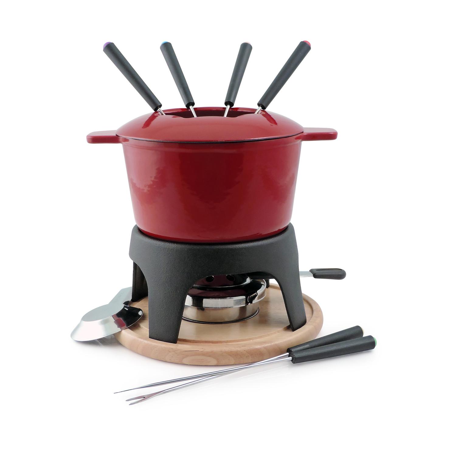 Swissmar Sierra Red 1.6 qt Cast Iron Fondue Set Sansujyuku sansujyuku.com