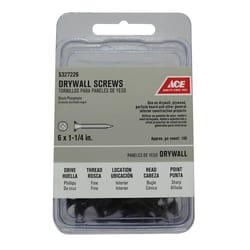 Ace No. 6 wire X 1-1/4 in. L Phillips Drywall Screws 100 pk
