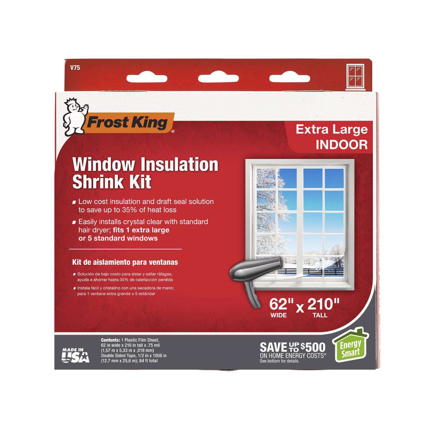 Frost King Clear Shrink Indoor Window Film Insulator Kit 62 in. W X 210