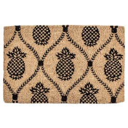 Entryways 35 in. W X 22 in. L Black/Natural Pineapple Trellis Coir Door Mat