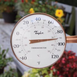 Taylor Heritage Dial Thermometer Aluminum Copper 8.5 in.