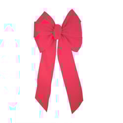 Holiday Trims Red 7 Loop Fancy Hand-Tied Wired Christmas Bow 28 in.