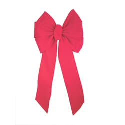 Holiday Trims Red 7 Loop Fancy Hand-Tied Wired Christmas Bow 28 in.